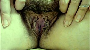 Peeing in slow motion with Italian mom's hairy pussy