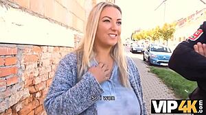Czech sex hunter seduces big-titted woman for cash